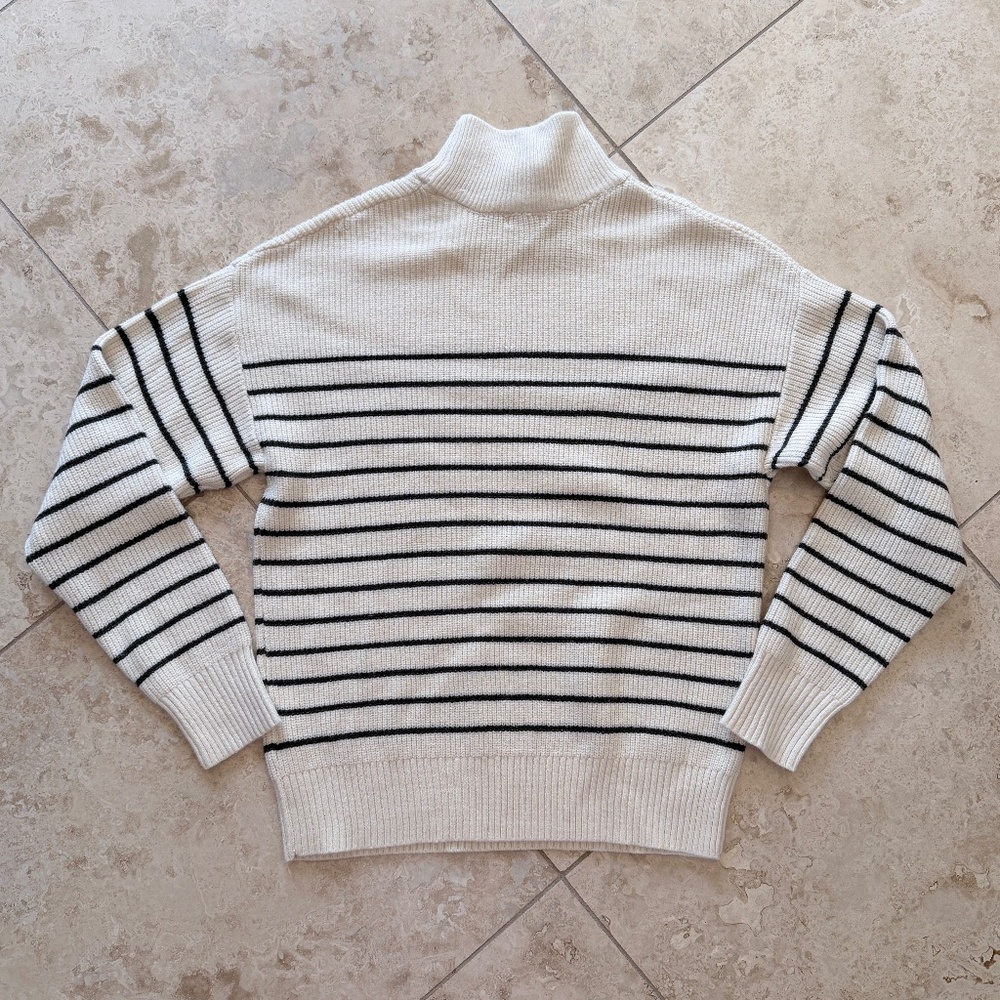 MASON & BELLE | Mock Neck Stripe Sweater, Size Small - Picture 4 of 4